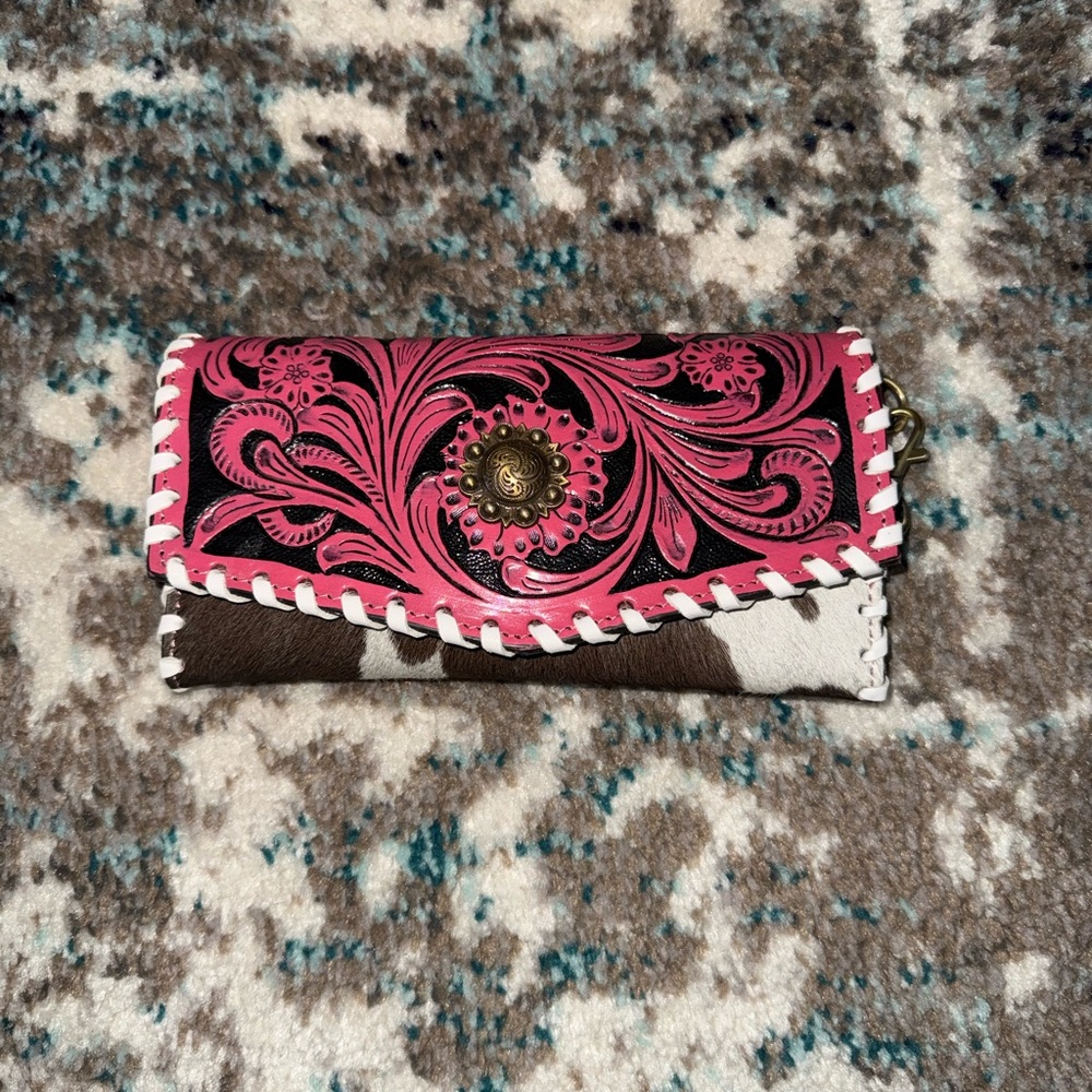 Pink and Brown Floral Wallet